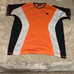 Harley-Davidson Orange and Black Short Sleeve Tee